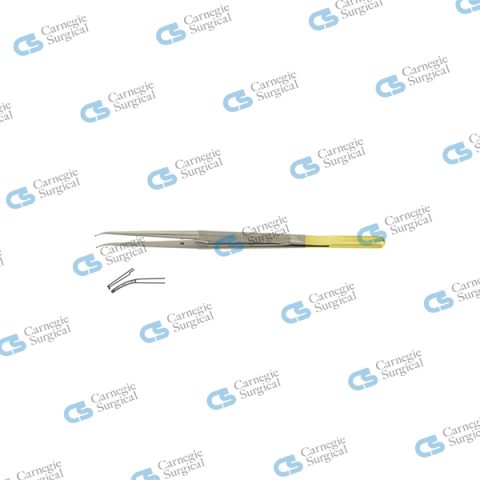 Micro tissue forceps counter balanced handle diamond coated jaws 1x2 teeth curved