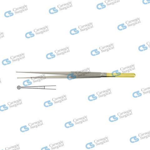 Micro ring forceps counter balanced handle diamond coated jaws straight