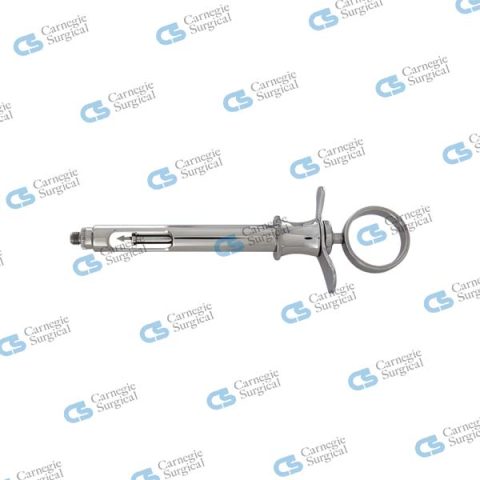 Dental cartridge syringe with harpoon aspiration ring handle US-thread, 1.8 ml